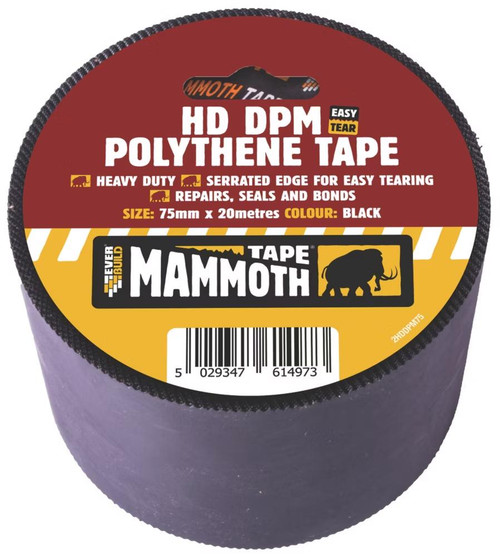 Everbuild Heavy Duty DPM Polythene Tape 75mm x 20m