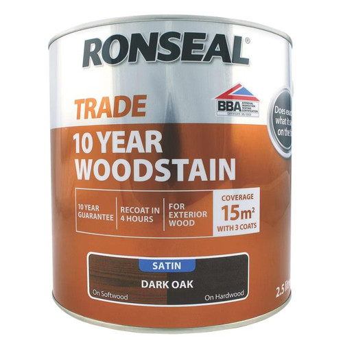 Ronseal Trade 10 Year Woodstain 2.5 Litre Dark Oak