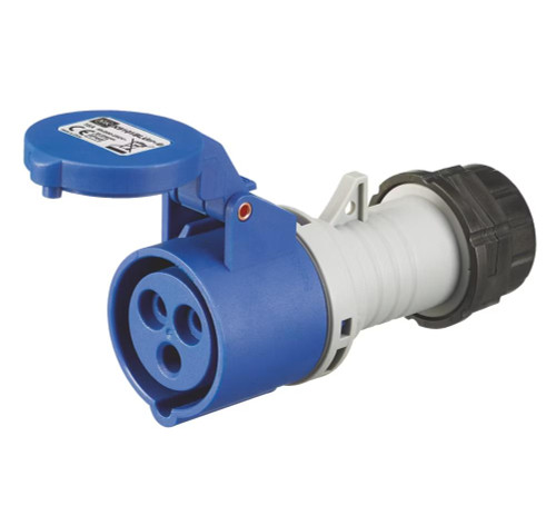MK Commando K9101 16A 2P+E 200-250V Connector (IP44) - Blue