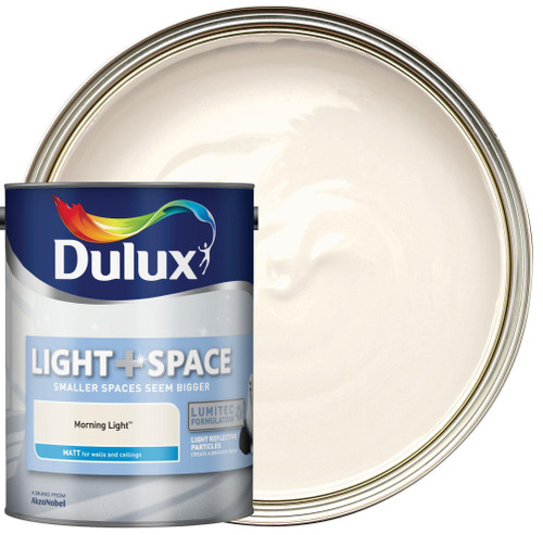 Dulux Light & Space Matt Emulsion Paint - Morning Light - 5L Dulux Light & Space Matt Emulsion Paint - Morning Light - 5L