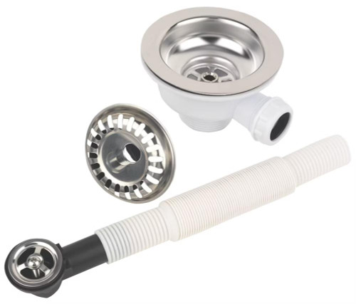 Cooke & Lewis Kitchen Sink Bowl Waste and Overflow Kit with Basket Strainer (1 Bowl)