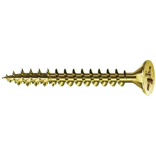 SPAX Screws Size 5mm x 40mm Flat Countersunk Pozi Zinc Yellow Passivated - 1 Box Pack (200 Pieces)