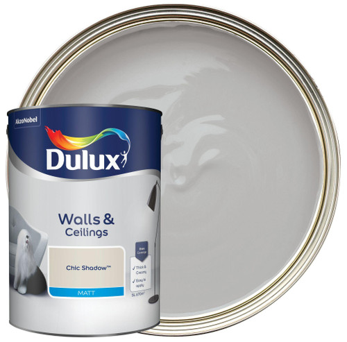 Dulux 5278710 Walls & Ceilings Matt Emulsion Paint, Chic Shadow, 5 Litre