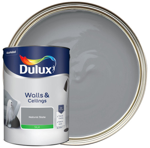 Dulux Walls & Ceilings Silk Emulsion Paint - Natural Slate - 5L