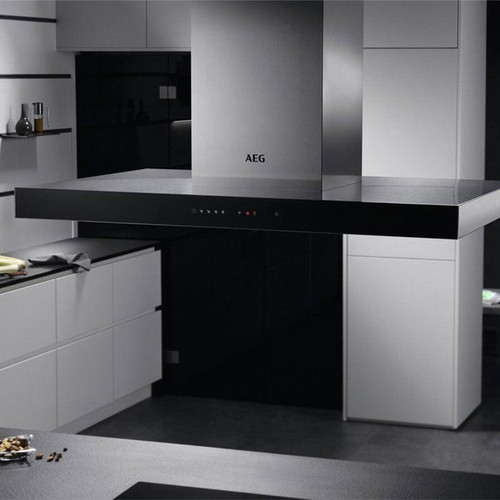 AEG 90cm Slimline Island Hood with Hob2Hood - Stainless Steel AEG 90cm Slimline Island Hood with Hob2Hood - Stainless Steel