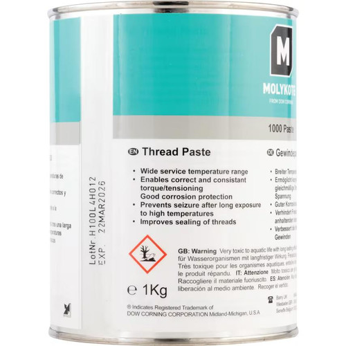 Molykote Anti Seize Paste, 1Kg, For Lubricating Various Types of Machinery and Equipment Molykote Anti Seize Paste, 1Kg, For Lubricating Various Types of Machinery and Equipment