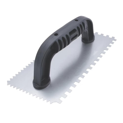 QLT By MARSHALLTOWN 207 9-Inch by 4-Inch Notched Trowel 'V' with Plastic Handle