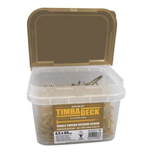 Timbadeck PZ Double-Countersunk Decking Screws 4.5mm x 65mm 500 Pack (34251)