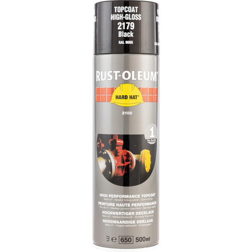 RUST-OLEUM 2179 Hard Hat Topcoat Ral-Colours - Gloss Black-RAL 9005