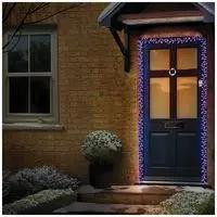 Premier 5.5m 440 LED Supabright Door Garland with Timer - Rainbow Multi Action Christmas Lights for Indoor and Outdoor Use