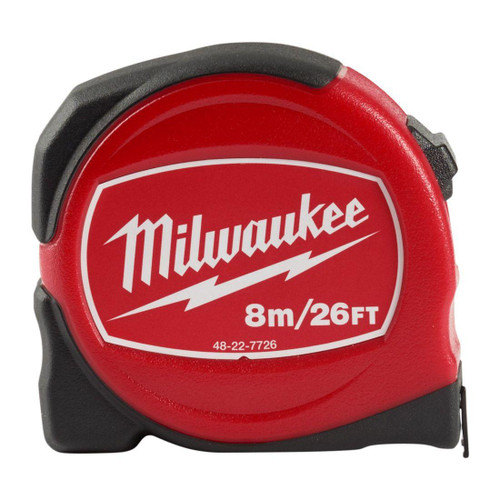 Milwaukee 48227726 8m/26ft Pro Compact Tape Measure S8-26/25, Red