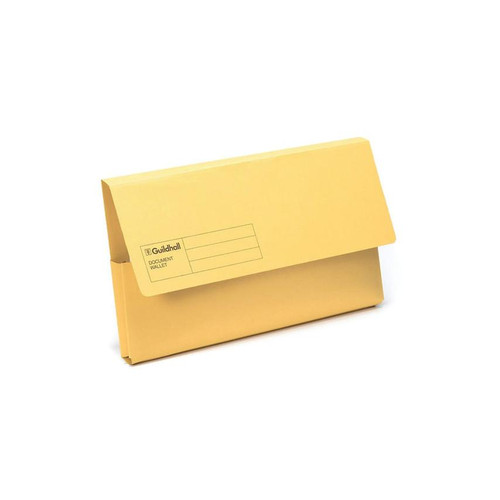 Exacompta Guildhall Document Wallet Foolscap Yellow (Pack of 50)