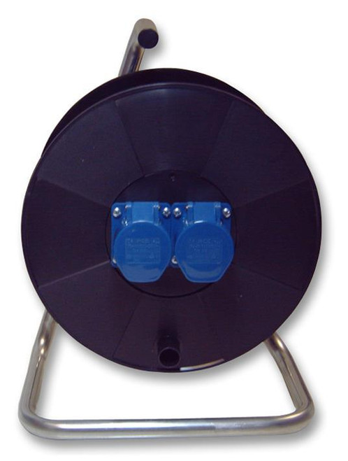 PRO ELEC 2 Gang Empty Cable Drum - 240V 16A Twin Socket Reel