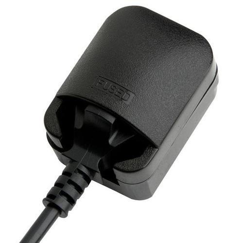 Power Connections SCP3-BK-R-5A Plug, Black, Schuko Earthed to UK Plug Converter, 5A