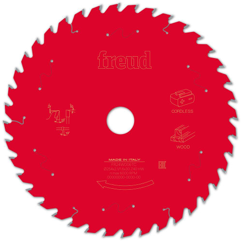 Freud Wood Table Saw Blade 254mm x 30mm 40T Cordless