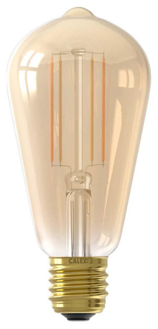 CALEX - Smart Filament Bulb E27, WiFi LED ST64 Bulb, Warm White Light, Gold
