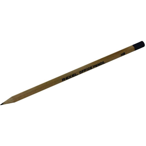 Rexel 34251A HB Wood Barrels with Blue Imprint Office Pencils (Box of 144)