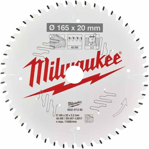 MILWAUKEE 4932471295 Universal Saw Blade 48 Teeth 2.2 x 165 mm