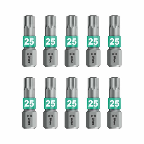 Wera 867/1 BTZ Torx BiTorsion TX25 Bit 25mm Pack 10