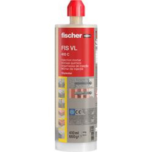 fischer | Chemical Dowel, vinylester Resin for Concrete, Hollow Brick, Threaded Rod for Fixing Awnings, Antenna, Ladder (410 ml) fischer | Chemical Dowel, vinylester Resin for Concrete, Hollow Brick, Threaded Rod for Fixing Awnings, Antenna, Ladder (410 ml)