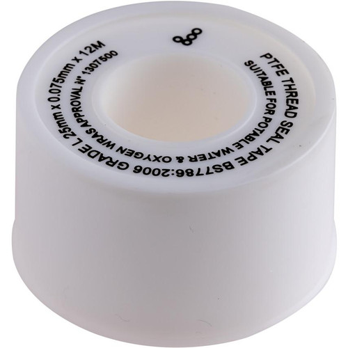 PTFE Tape, Thread Sealing Tape, White, 25mm x 12m