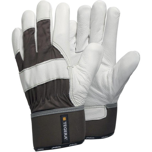 Ejendals Tegera 55 Leather Gloves, Size 9, 1 Piece, White/Grey, 55-9