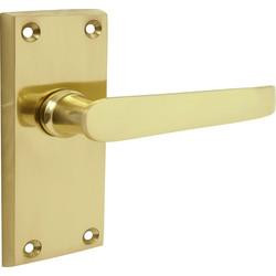 Designer Levers - Victorian Straight Lever Door Handles - Polished Brass - 1 Pair - Latch Door Handle - Interior Use - Short Latch