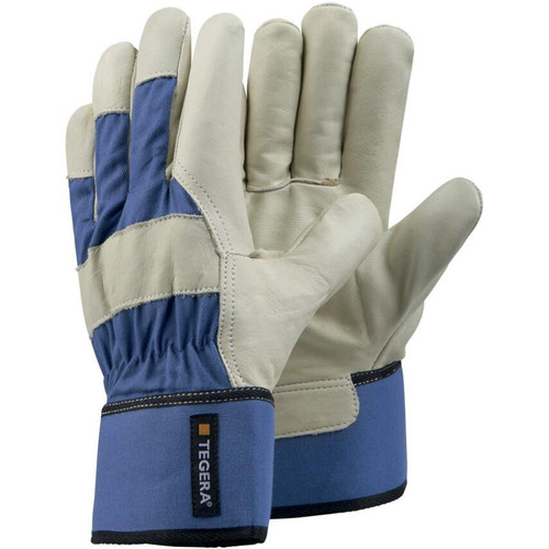 Ejendals 106-8 Size 8 Tegera 106 Leather Glove - Blue/Beige