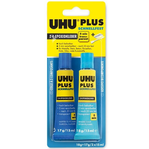 UHU PLUS schnelllfest Tube Binder + Tube Härter 35g