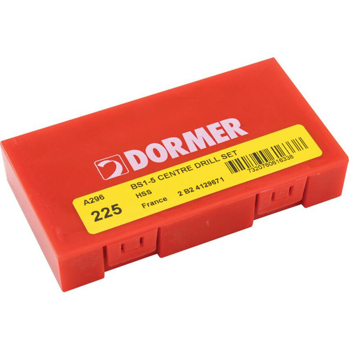 A296 No.225 (5-PCE) HSS Centre Drill Set Plastic Case