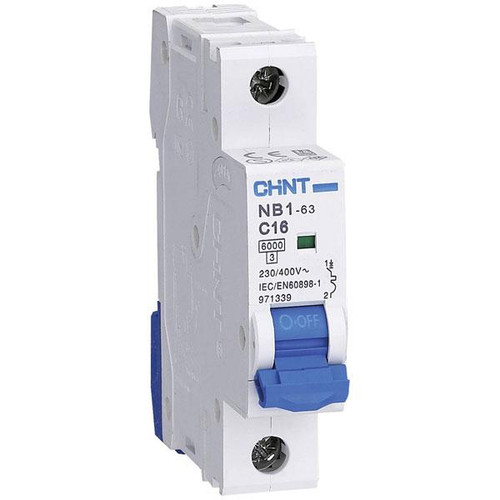 Chint NB1-63C1P32 Miniature Circuit Breaker, 32 A, 1 Pole, C Curve, 6 kA