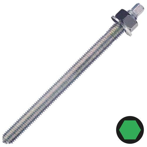 R-STUDS-12160 (60-712) Stud With Nut & Washer Zinc Plated (bzp) M12 x 160mm (PACK-10)