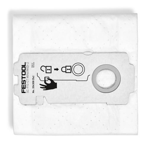 Festool SC-FIS-CT Mini/Midi Self Clean Dust Extractor Filter Bag Pack of 5