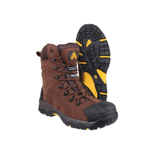 Amblers Safety Male AS995 Pillar Hi-leg Safety Boot, Brown, 11