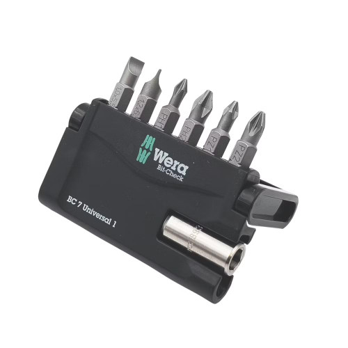 Wera 05056295001 Mini-Check Set Extra-Tough for Drill/Drivers, Slotted, Pozidriv, Phillips 7pc