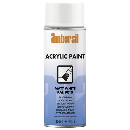 Ambersil 20181 Acrylic Paint RAL 9010, 400 ml, Matt White
