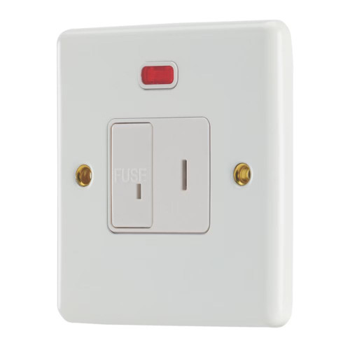 Contactum CLA3467WS Neon DP Flush Mounted Key Switch, 13A, White
