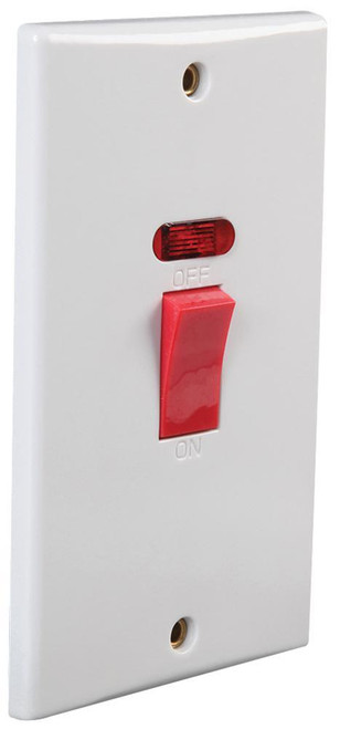 PRO ELEC 45A Double Pole Wall Switch with Neon
