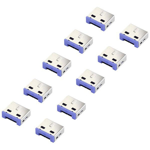 Renkforce USB Port Schloss RF-4714586 6er Set Silver, Blue incl. 1 Schlüssel