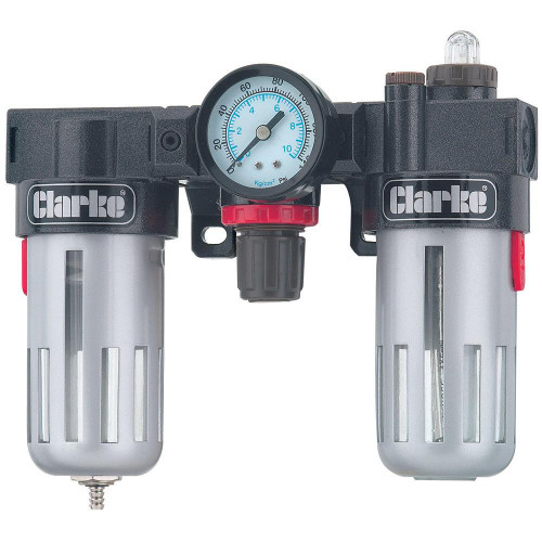 CLARKE AIR COMPRESSOR FILTER REGULATOR 1/4 INLET/OUTLET by Clarke