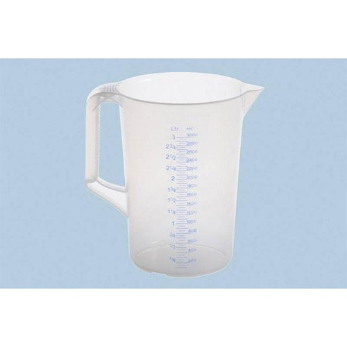 Hünersdorff 938000 Graduated Can with Closed Handle, White/Blue, 3000 ml