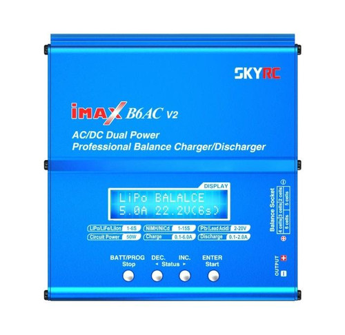 SKYRC B6AC V2 Model Building Multifunction Charger 6A LiPo, LiFePO, LiIon, NiMH, NiCd, Lead