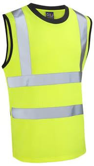 Leo Workwear Ashford High Visibility Comfort Poly/Cotton Generous Fit Hi-Vis Vest, Medium, Hi-Vis Yellow