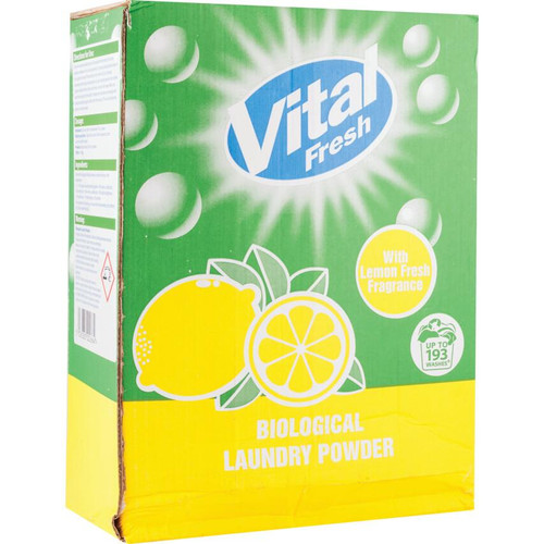 Vital Fresh Biological Laundry Powder with Lemon Fresh Fragrance 10kg