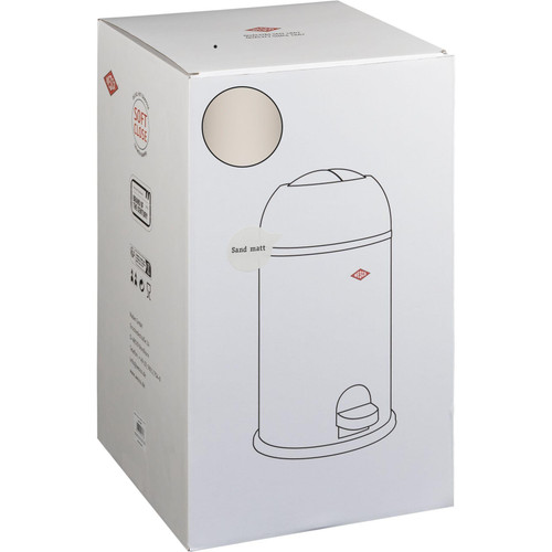 WESCO Kickmaster Junior Bin Matt Sand Colour Powder Coated Steel Sheet with Integrated Shock Absorber Volume 12 Litres Plastic Insert