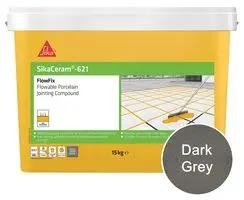 Sika SikaCeram 621 FlowFix Jointing Compound for Flowable Porcelain, Ceramic Paving and Grout Jointing Compound - Dark Grey - 15 kg - 30 sq.m