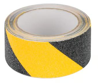 Anti Slip Floor Tape, Self Adhesive, Black/Yellow, 50mm x 18m Roll