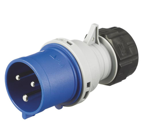 MK Commando K9033 32A 2P+E 200-250V Plug (IP44) - Blue