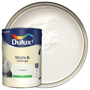 Dulux Silk Emulsion Paint For Walls And Ceilings - Timeless 5 Litres