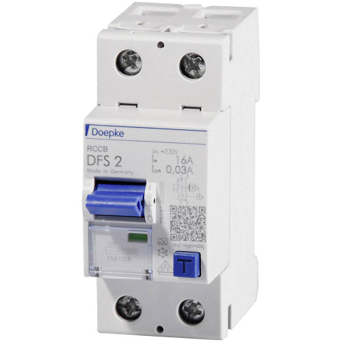 Doepke 09124601 Residual Current Circuit Breaker 2-Pin 25A 0.03A 230V